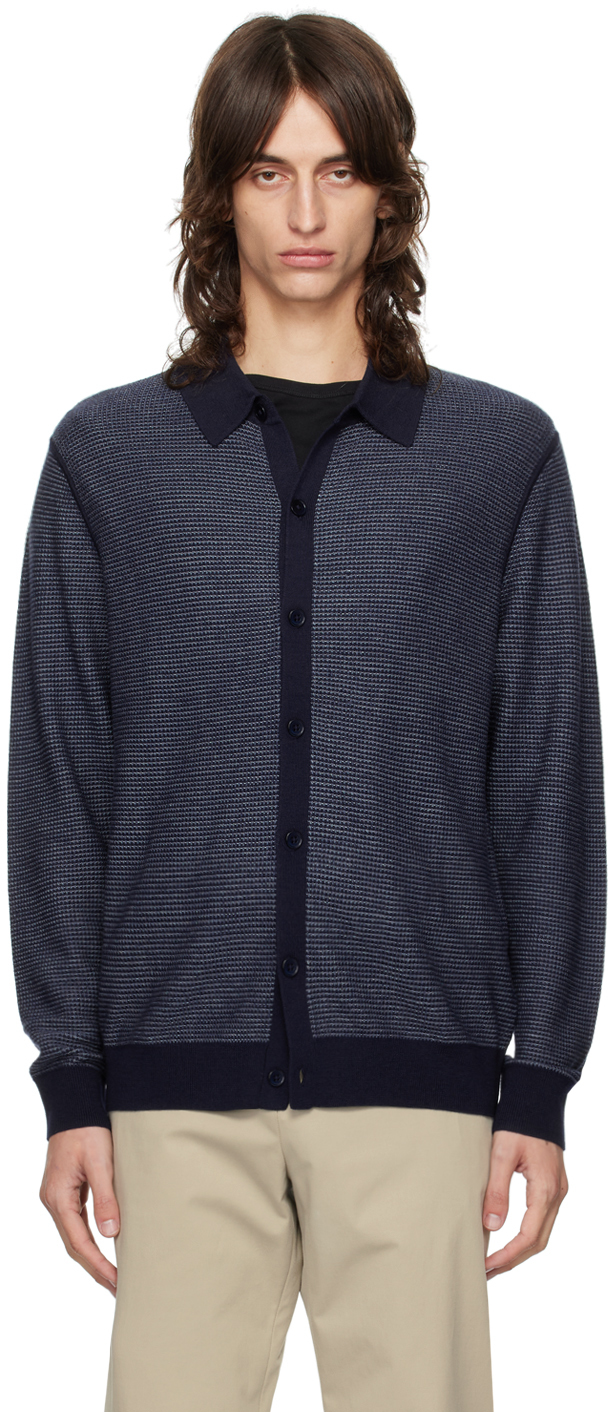 Navy Button Through Cardigan