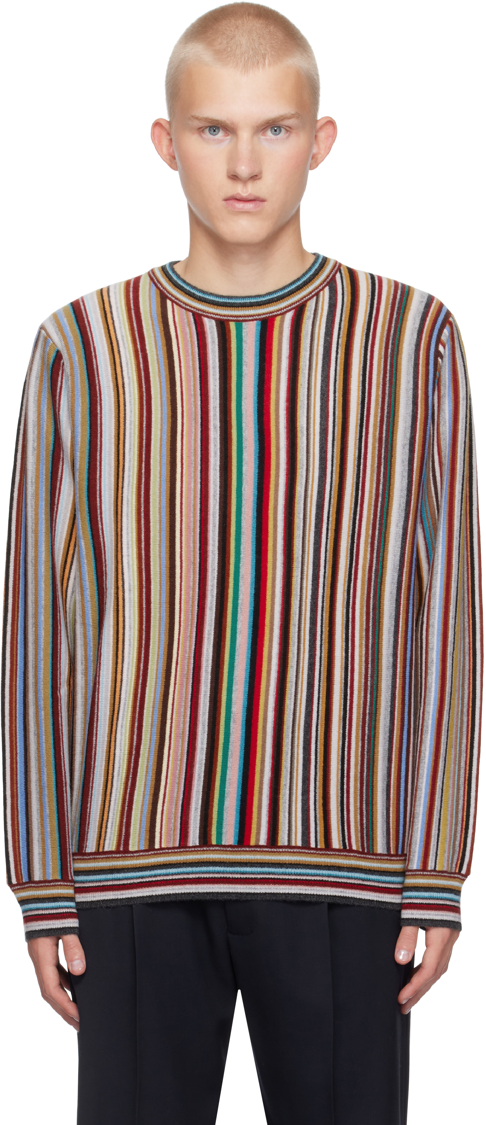 Shop Paul Smith Multicolor Signature Stripe Cashmere Sweater In 92