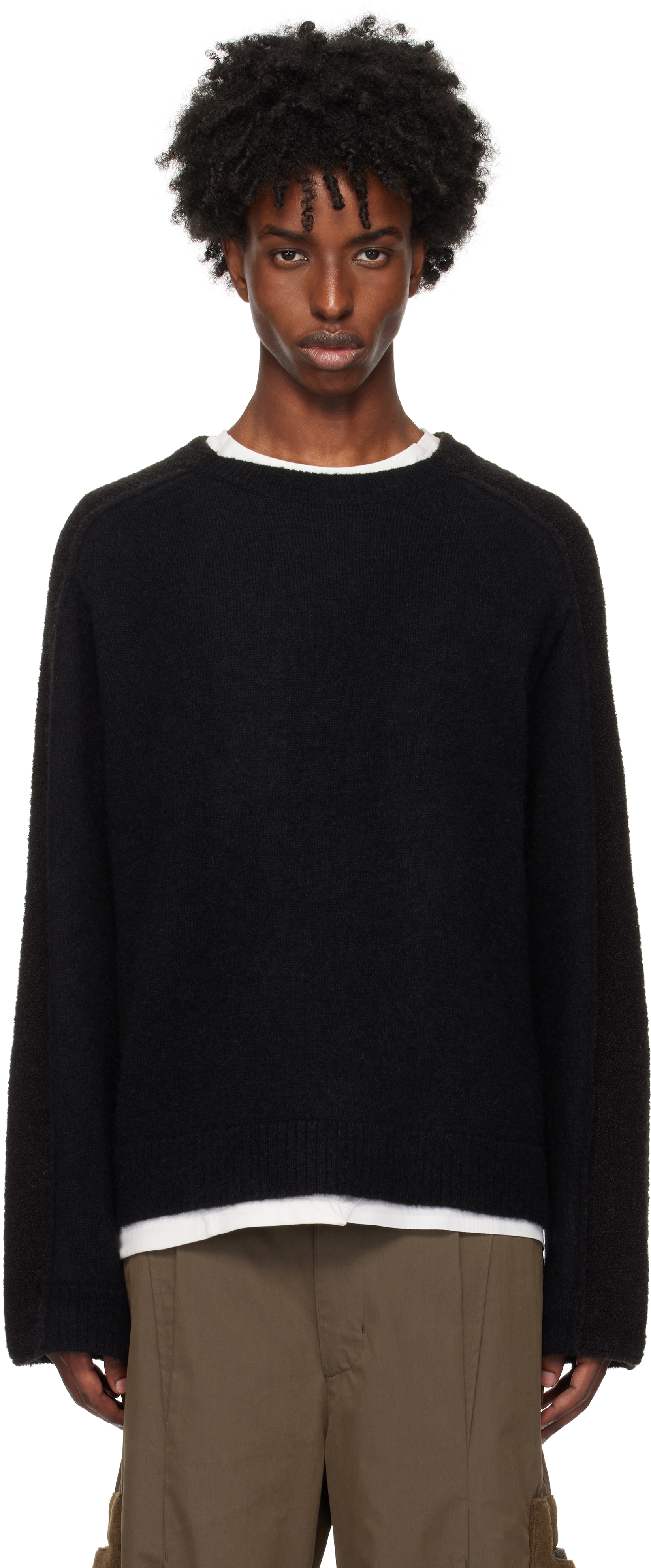 Nylon-Twill Sponge Sweat Pullover (24-07452-001-BLACK)