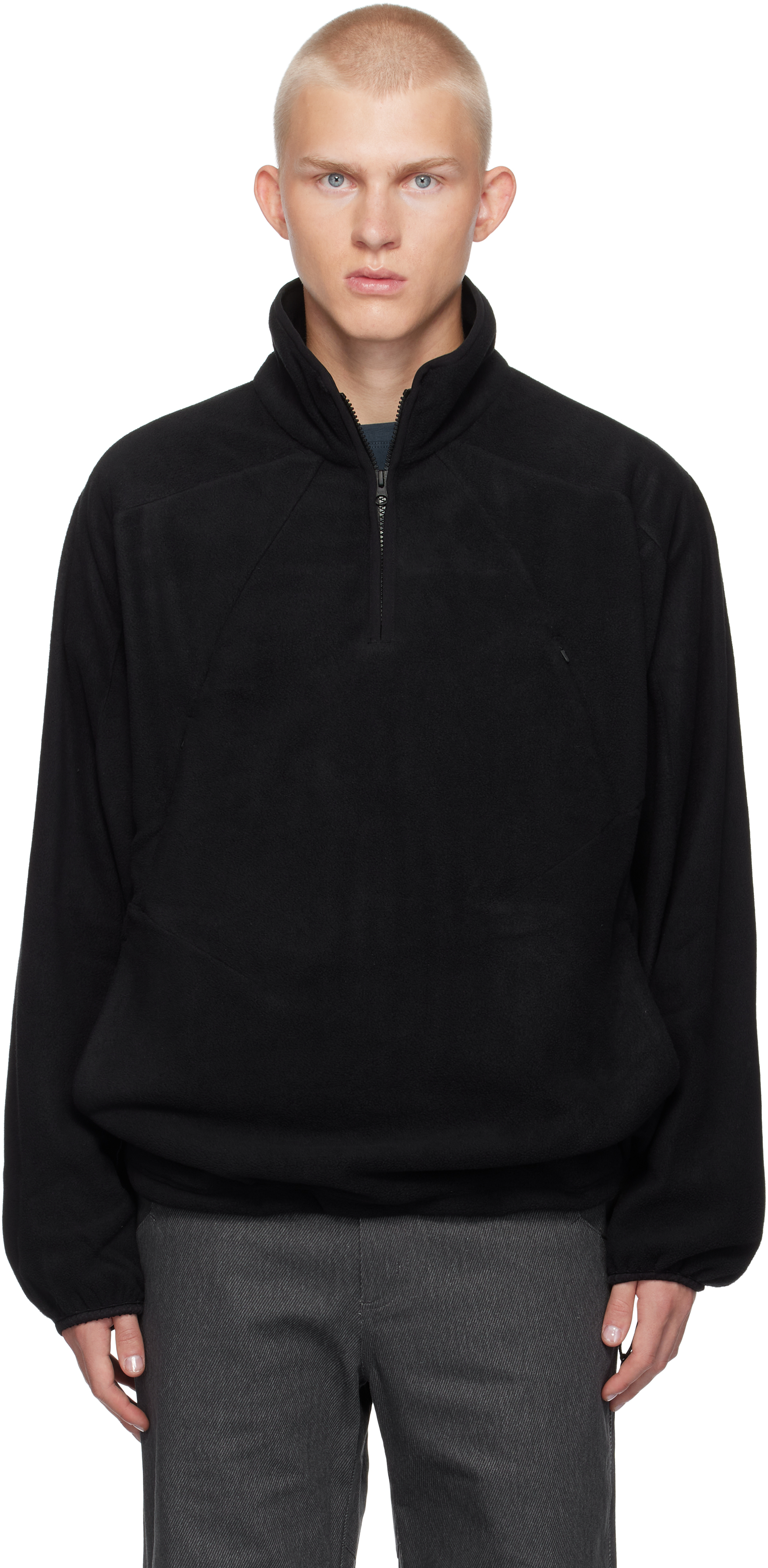 Shop Xlim Black Ep.6 01 Half Zip-up Sweatshirt