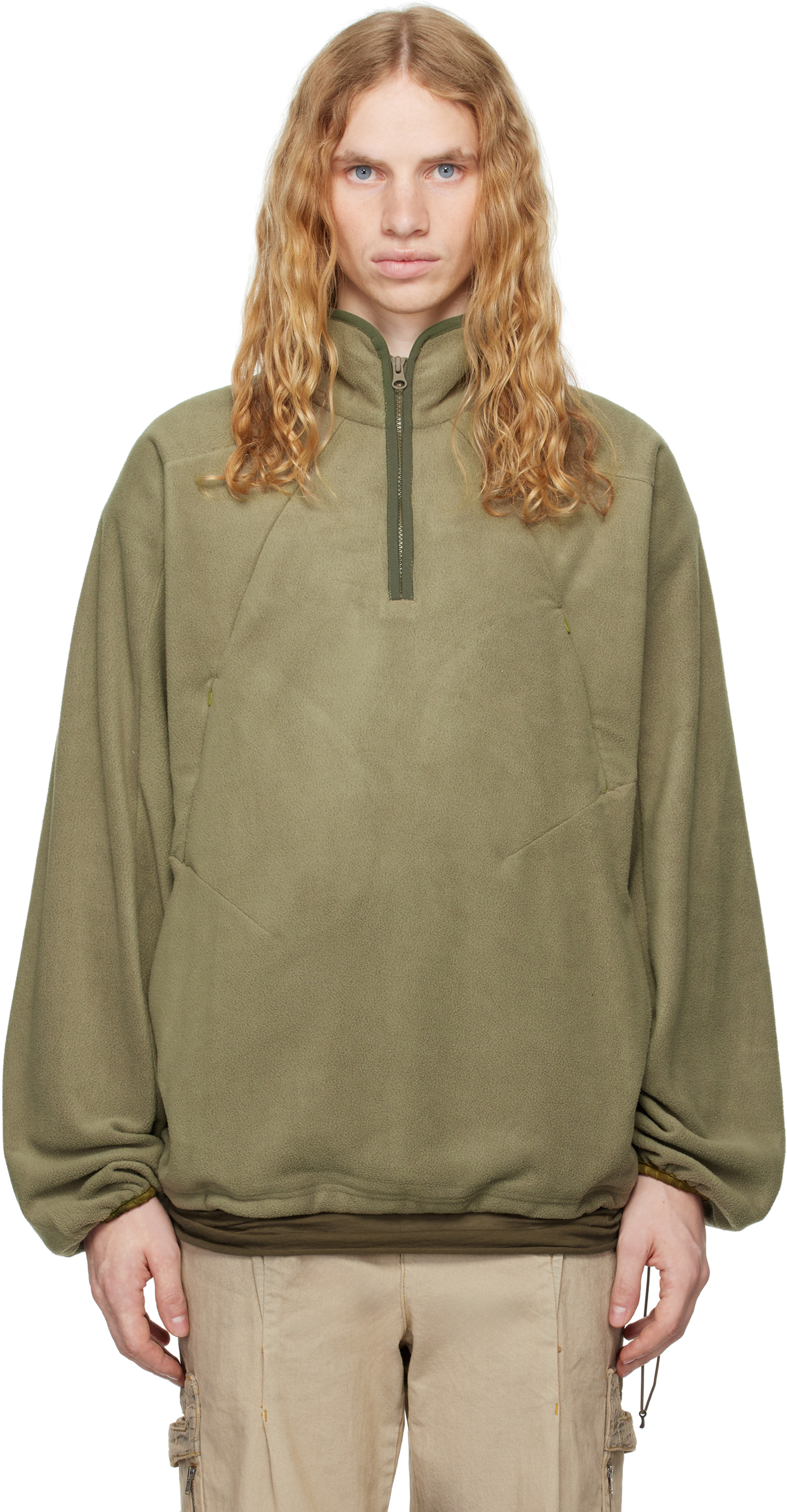 Khaki EP.6 01 Half Zip-Up Sweatshirt