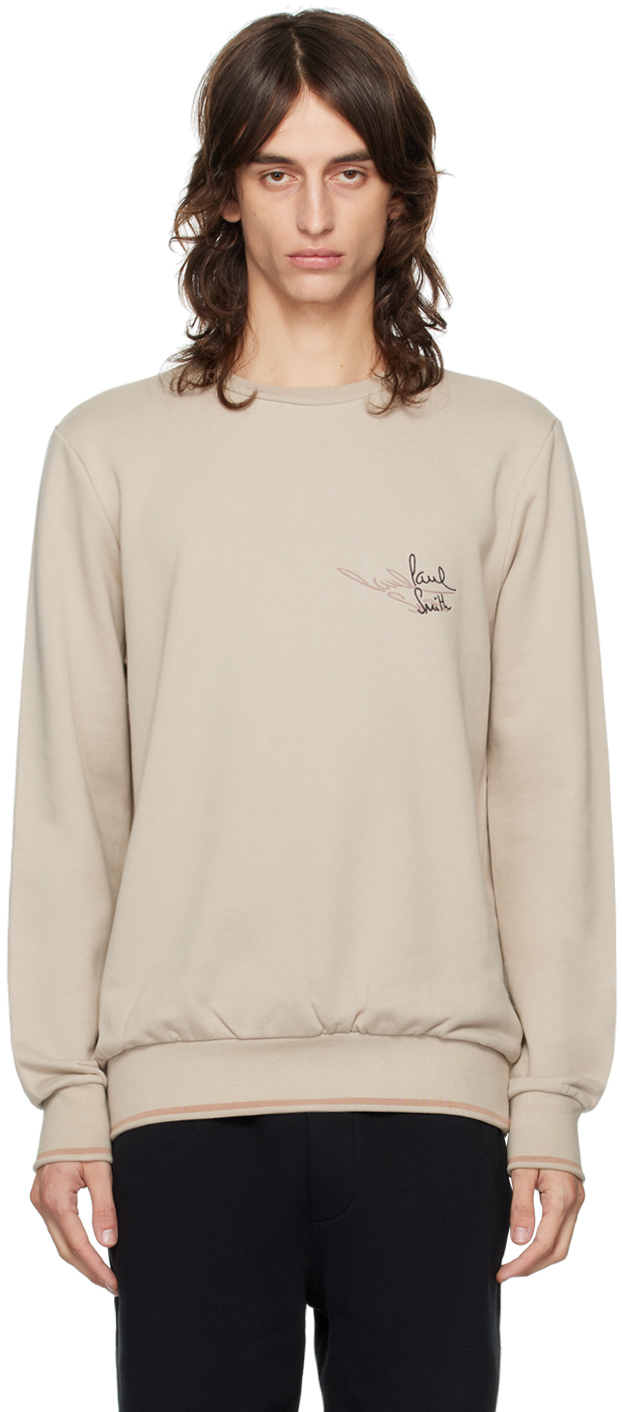 Taupe Embroidered Sweatshirt