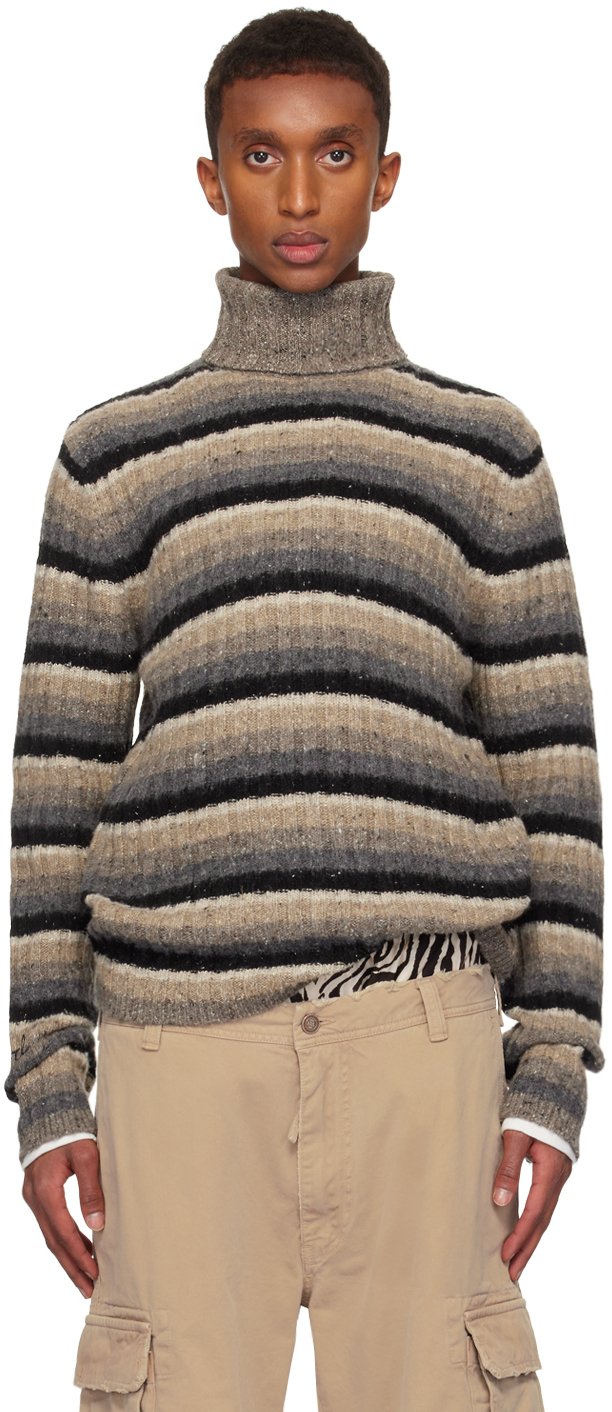 Shop Erl Multicolor Striped Turtleneck