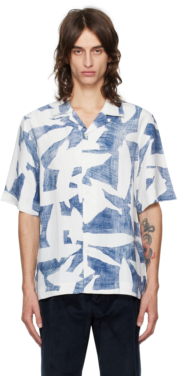 Blue & White Printed Shirt