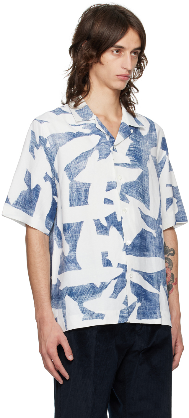 PAUL SMITH BLUE & WHITE PRINTED SHIRT