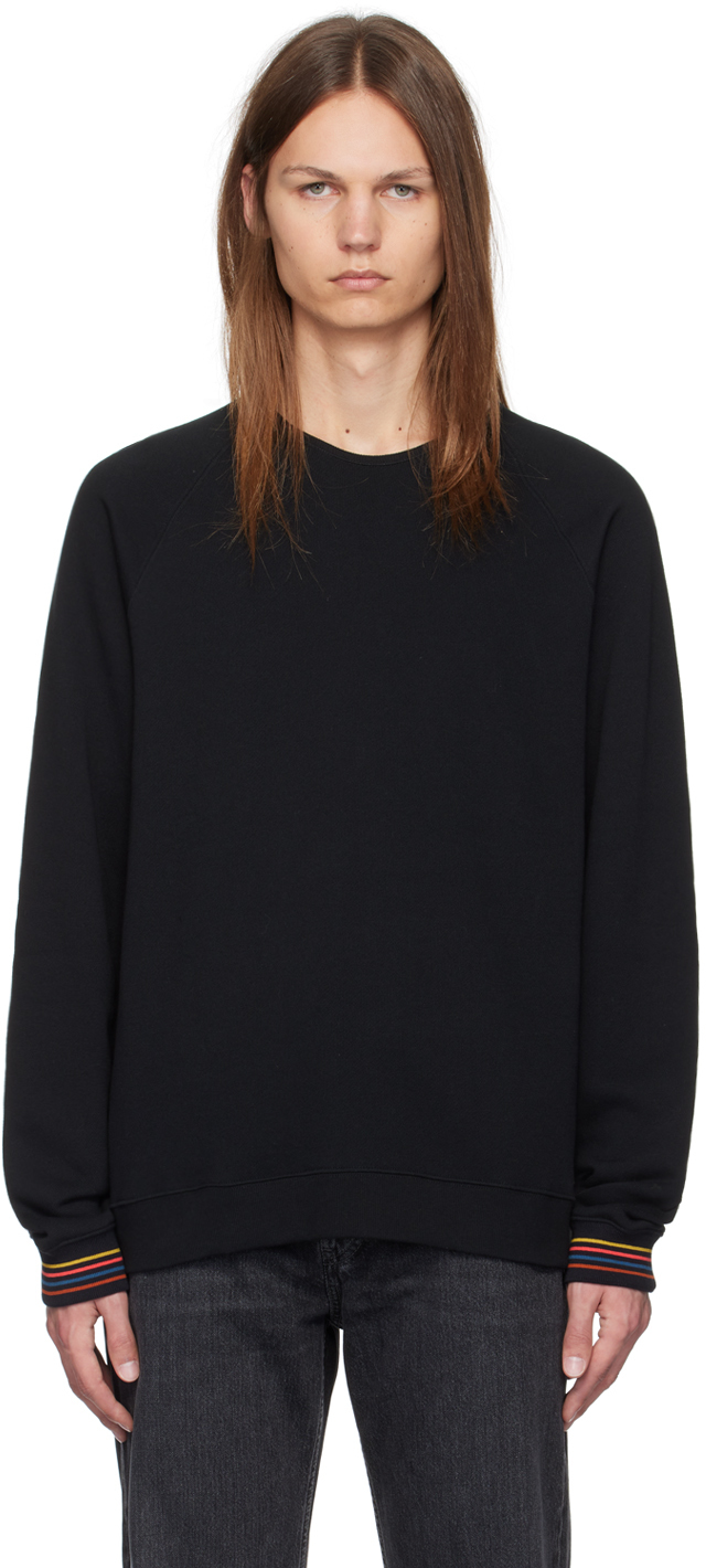 Black Artist Stripe Cuff Sweatshirt