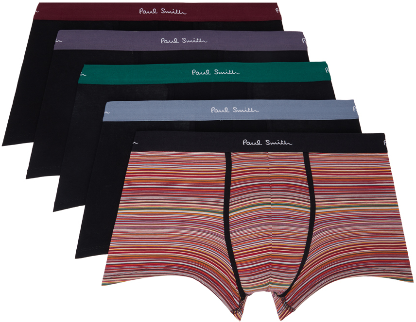 Five-Pack Multicolor 'Signature Stripe' Boxers