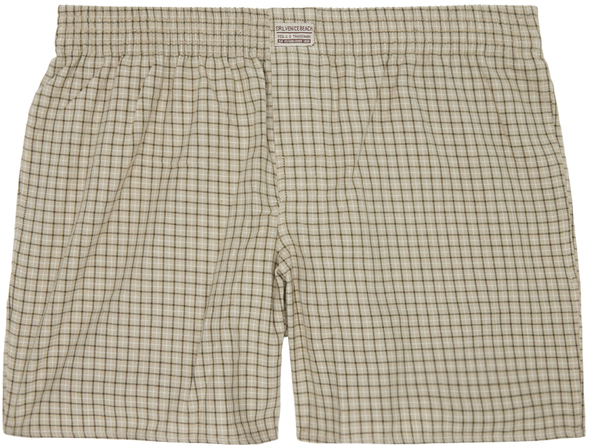 Shop Erl Beige Plaid Boxers