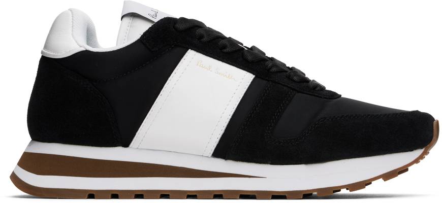 Black & White Leather Suede Eighties Sneakers