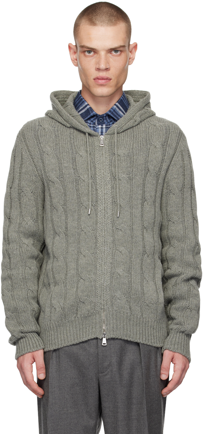 Gray Cashmere Hoodie