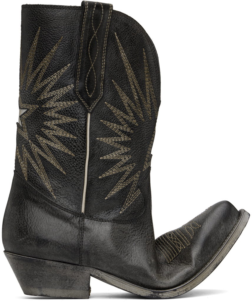 Golden Goose: Black Low Wish Star Boots | SSENSE