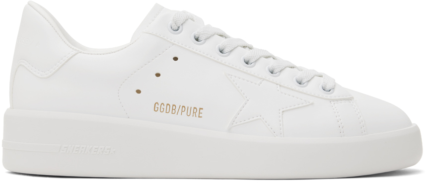 Shop Golden Goose White Purestar Sneakers In Optic White