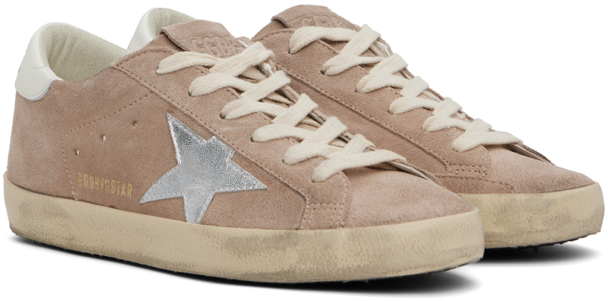 Golden Goose Superstar Suede Embroidered Low-top Sneakers In Pink/silv/wht 25737