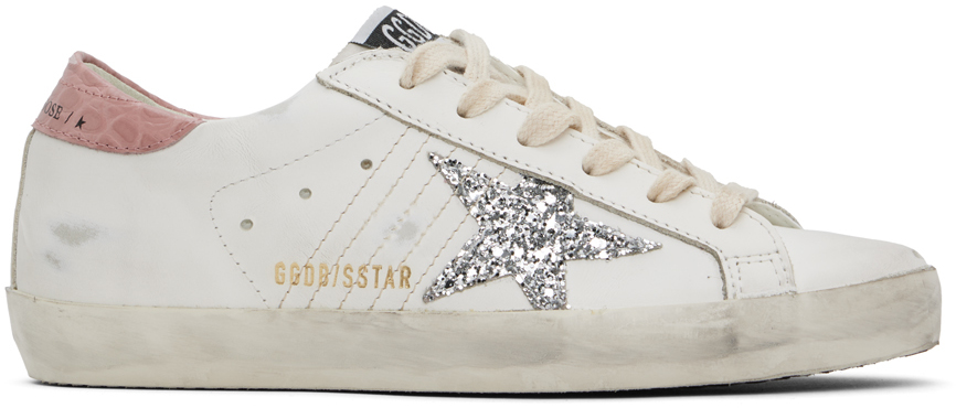 White & Pink Super-Star Classic Sneakers