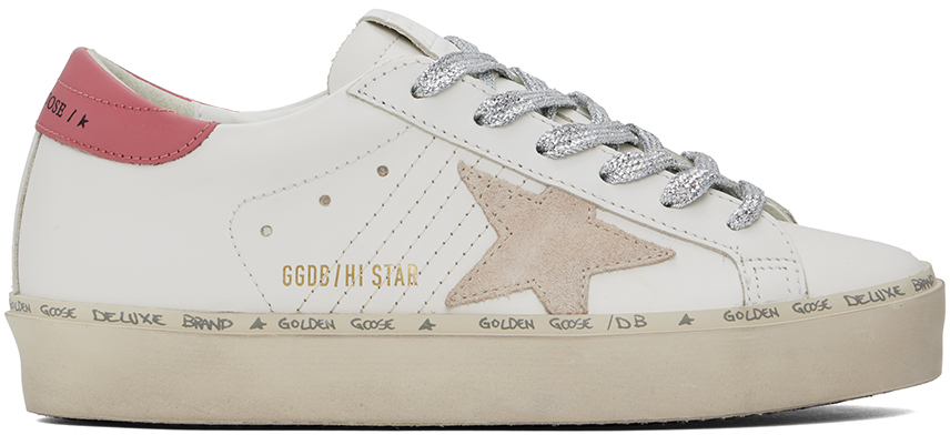 Shop Golden Goose White & Pink Hi Star Classic Sneakers In Wht/tpe/red 11933