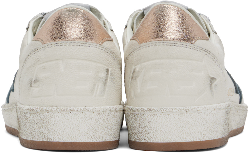 Shop Golden Goose Off-white Ball Star Sneakers In Wht/smkble/pch 11918