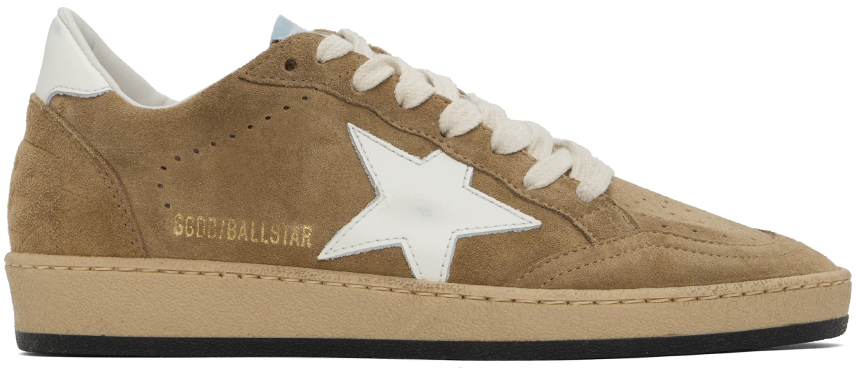 Shop Golden Goose Brown Ball Star Sneakers In Tabacco/white 55482