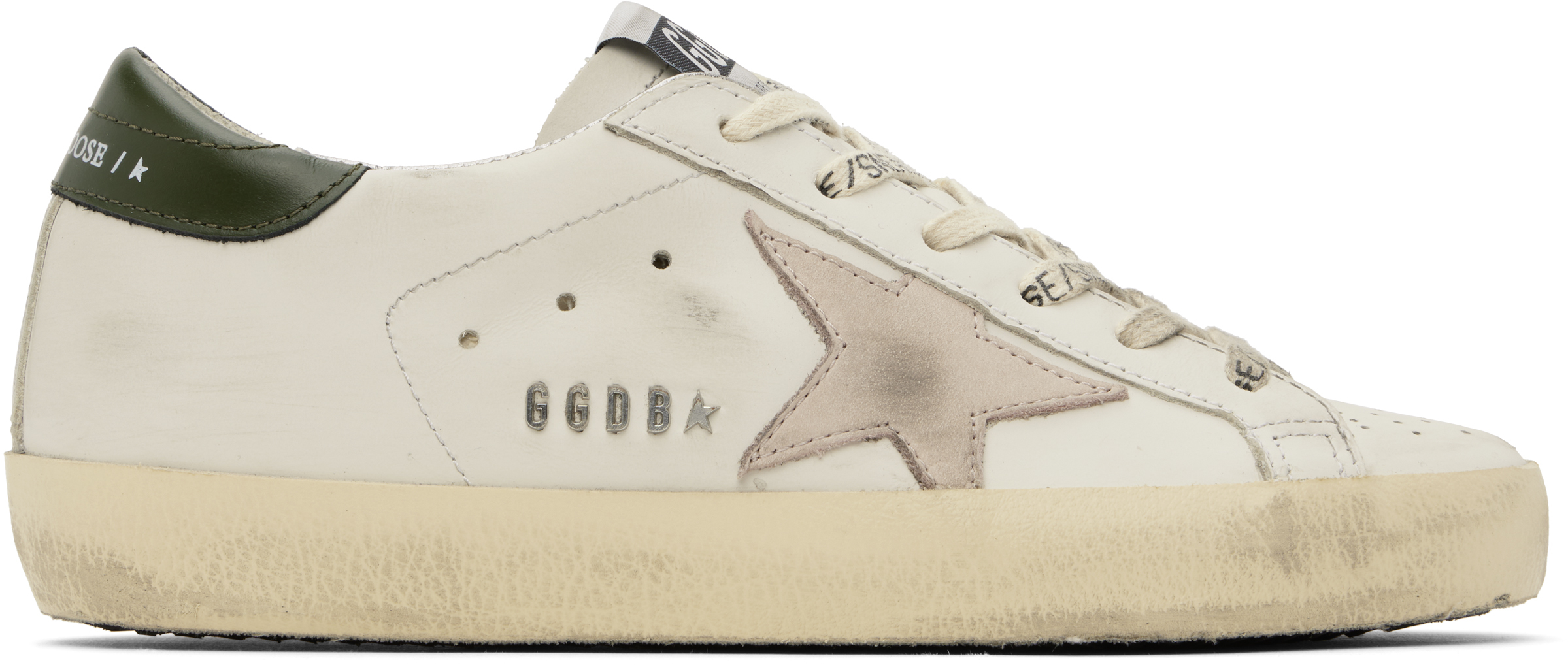 Shop Golden Goose White Super-star Classic Sneakers In Wt/ltp/dgrn 11916