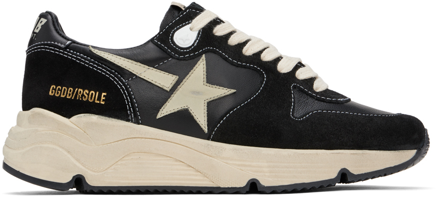 Shop Golden Goose Black Running Sole Sneakers In Black / White