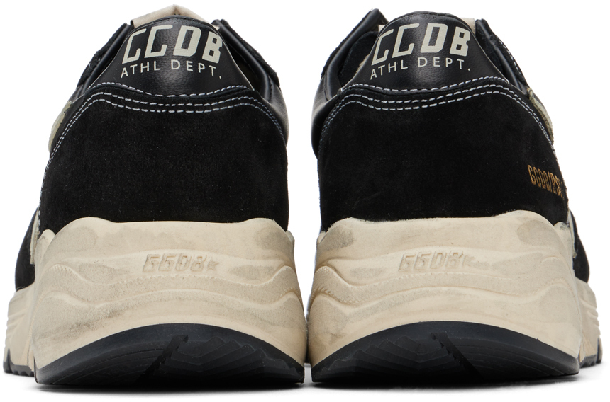 Golden Goose Running Sole Leather Sneakers In Black / White