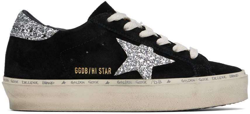 Shop Golden Goose Black & Silver Hi Star Classic Sneakers In Black/silver