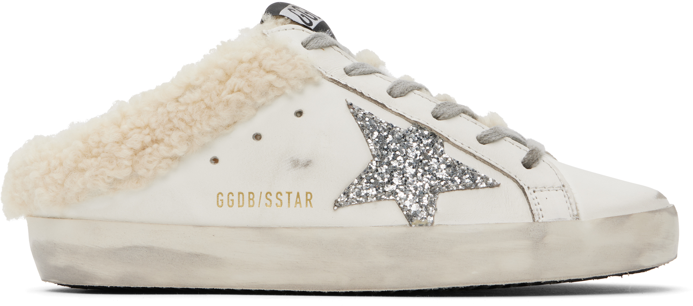 Shop Golden Goose White Super-star Sabot Sneakers In White/ Silver Beige