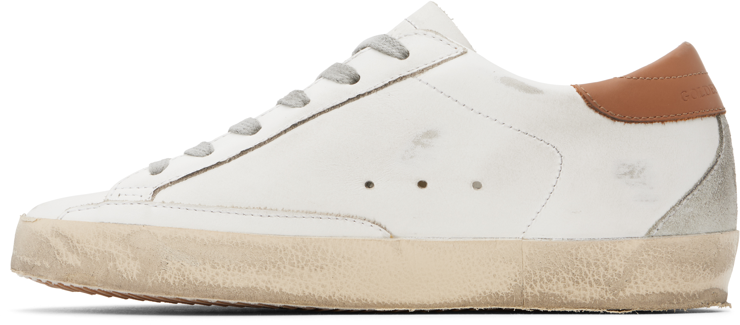 Golden Goose White Super-star Sneakers In 10803 White/brown
