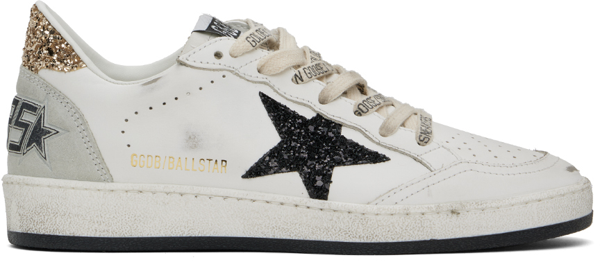 Shop Golden Goose Off-white Ball Star Sneakers In Wht/blk/gld/ice10750