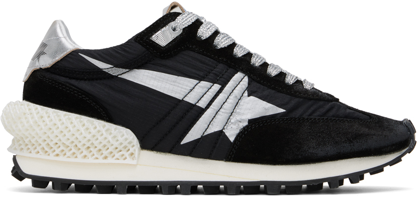 Shop Golden Goose Black & Silver Running Marathon M2000 Sneakers In Black/silver