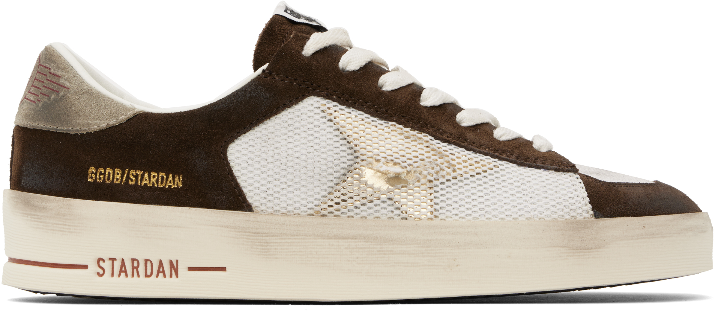 スニーカー Golden  Sneaker Stardan White Brown Golden Goose: White & Brown Stardan Sneakers | SSENSE