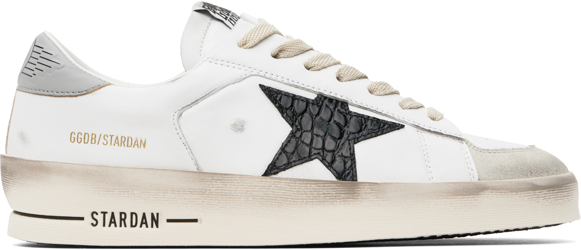 Shop Golden Goose White & Gray Stardan Sneakers In White/ Beige/gry/blk