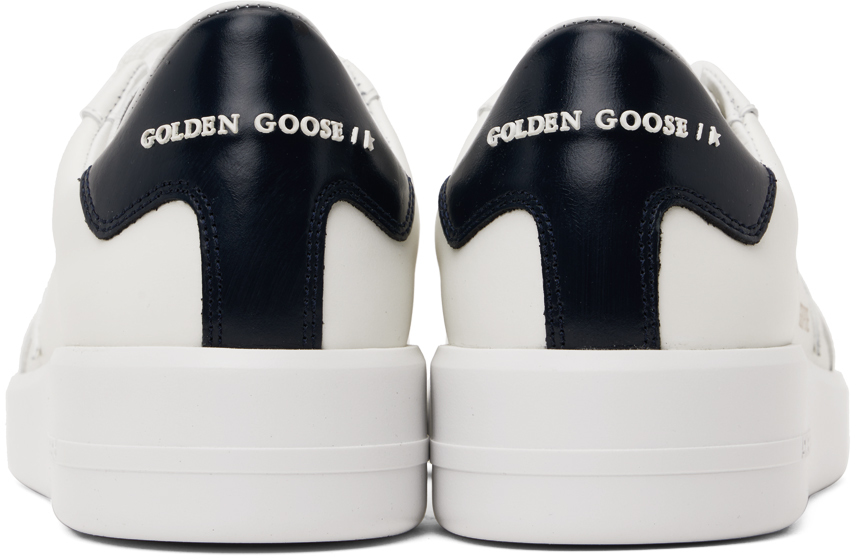 Golden Goose Mens Silver Com Pure Star Bio Logo-print Faux-leather Low-top Trainers In White/blue