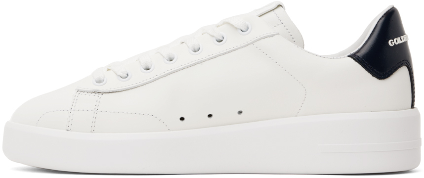 Golden Goose Mens Silver Com Pure Star Bio Logo-print Faux-leather Low-top Trainers In White/blue