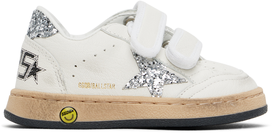 Baby White Ball Star Sneakers by Golden Goose on Sale