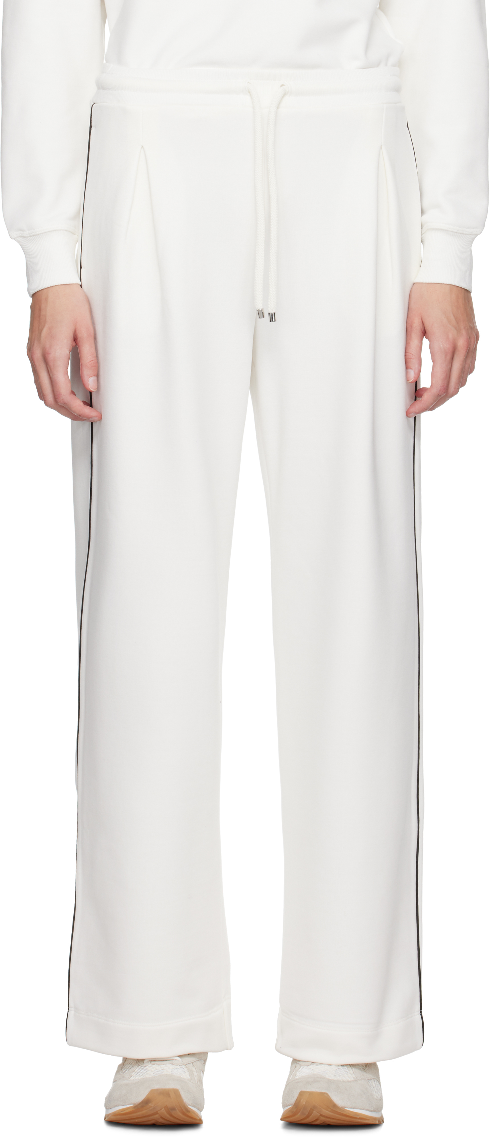 Shop Max Mara White Curve Lounge Pants In 001 White