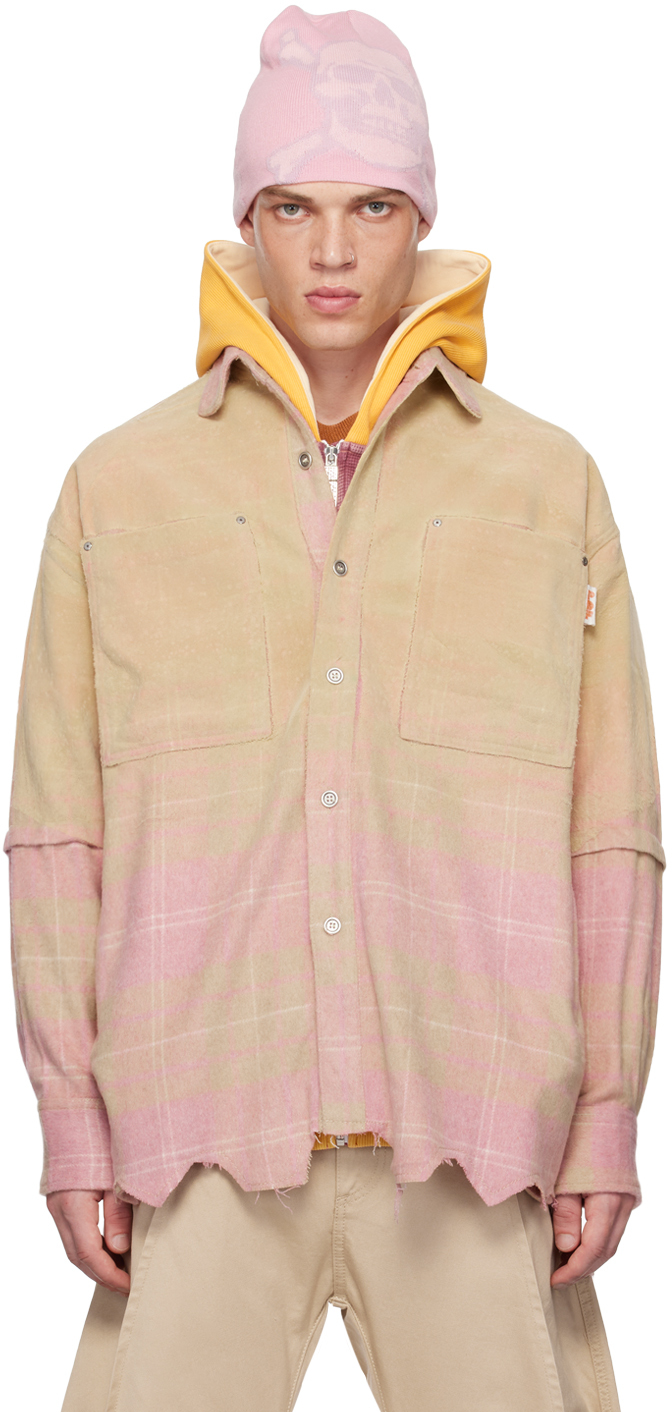 Shop Pdf Pink Raf Shirt In Plaid Pink.