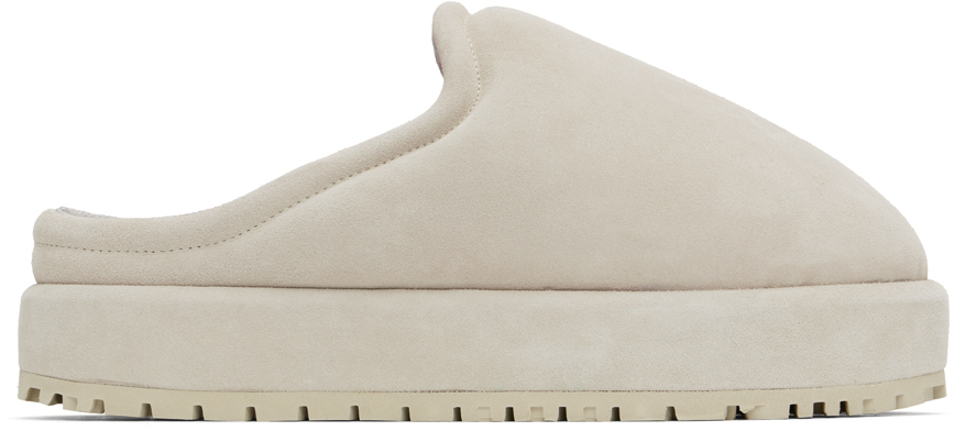 Shop Pdf Off-white Sole Mars Nabuk Slippers In Off White Off Wht