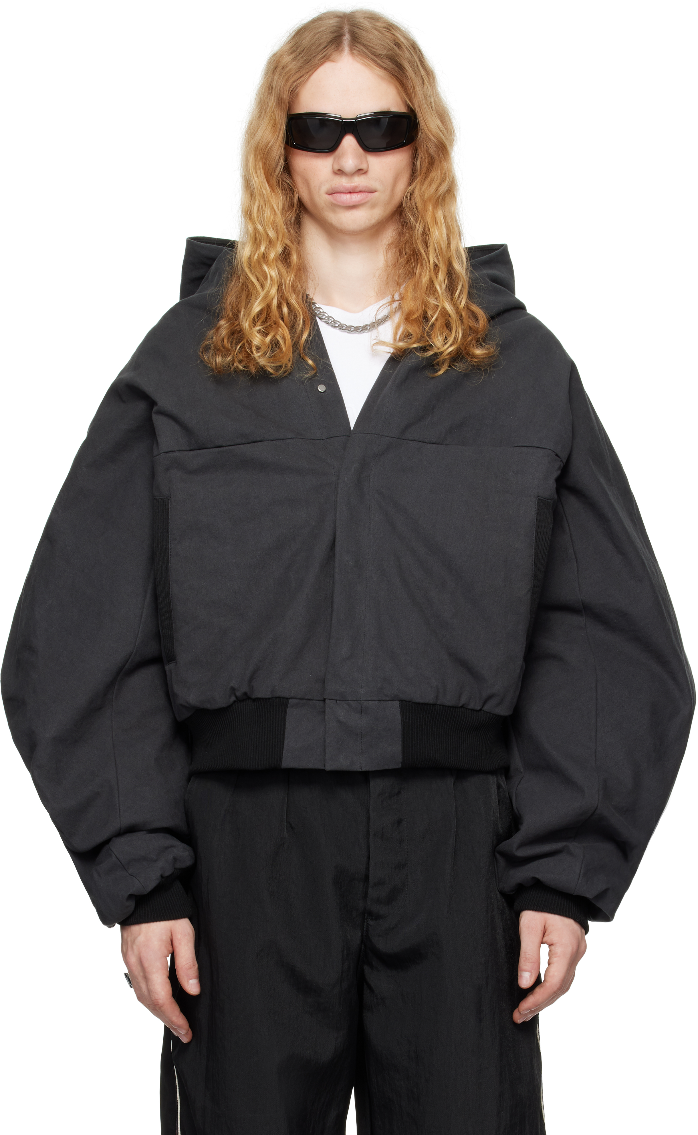 Black Hooded Banshee Bomber Jacket