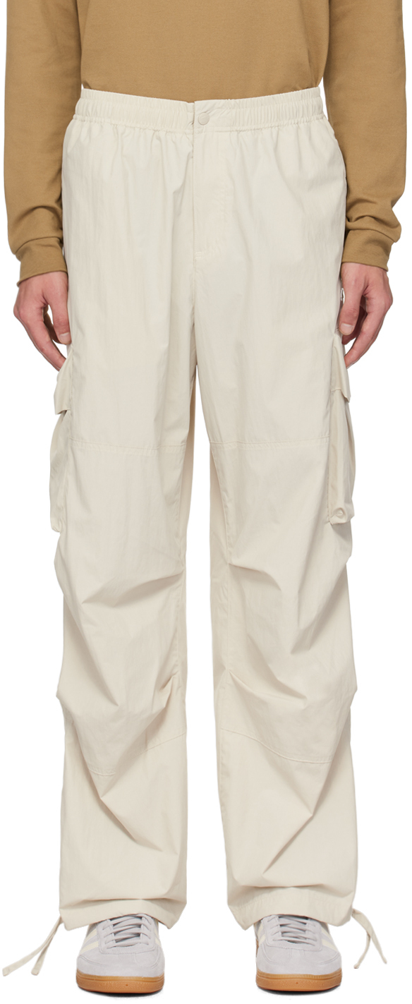 Beige Relaxed-Fit Cargo Pants