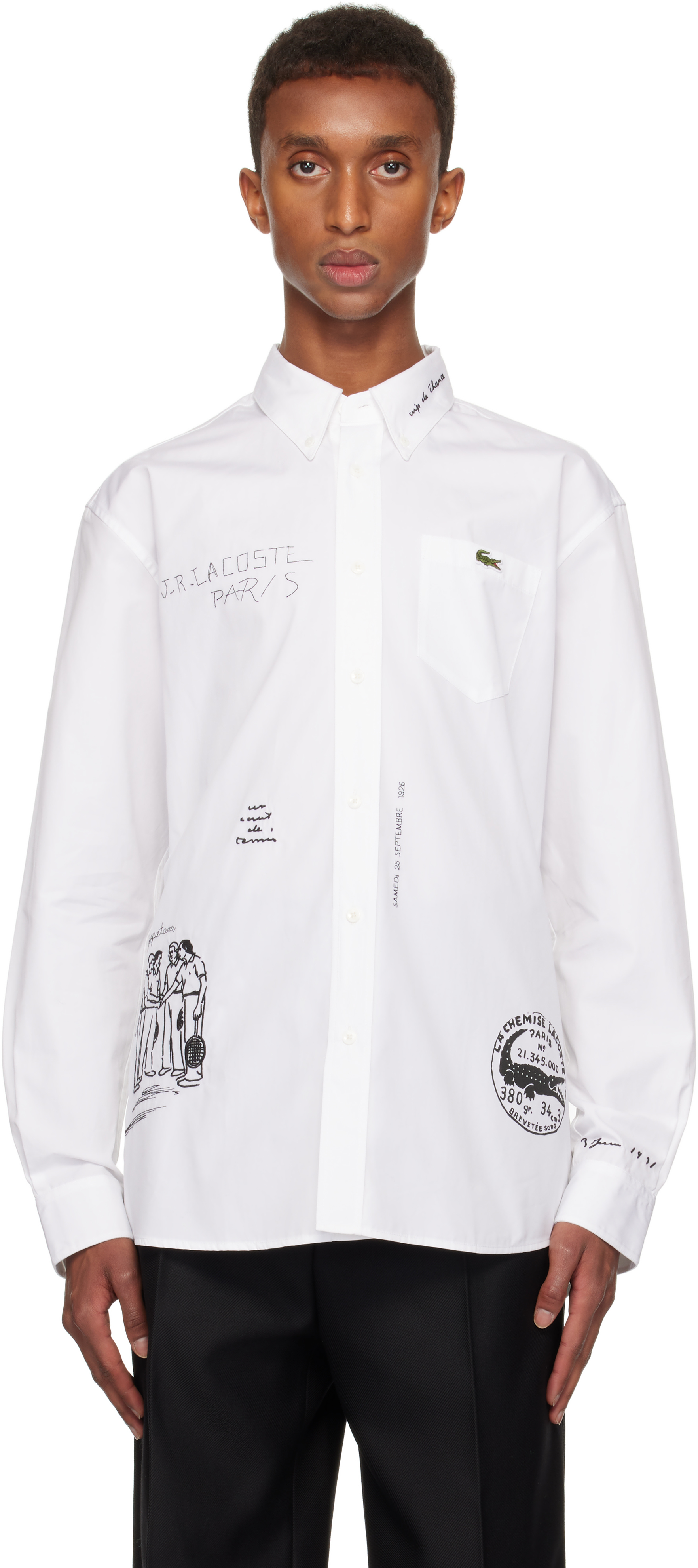 Shop Lacoste White Loose Fit Shirt In 001