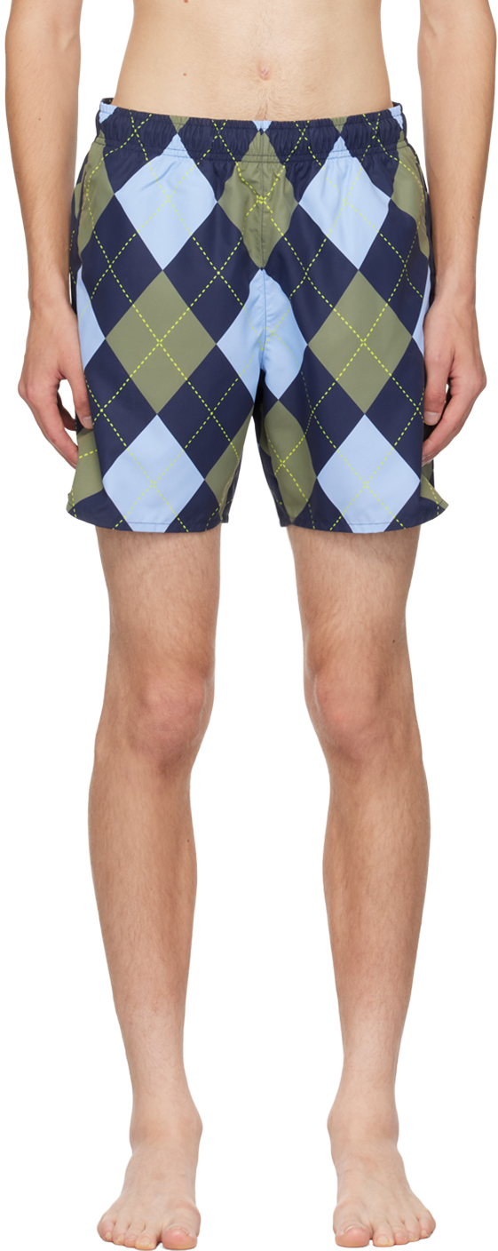 Shop Lacoste Multicolor Quick-dry Swim Shorts In Qrn