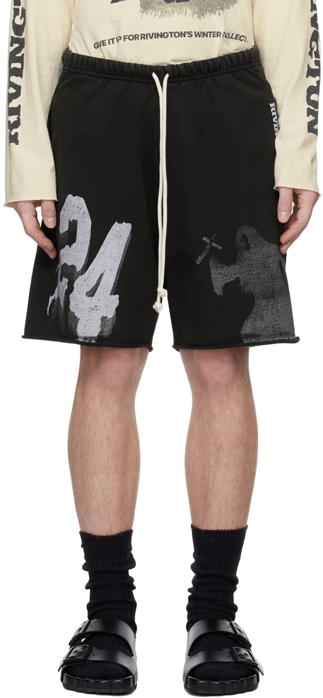 Shop Rivington Roi Rebis Black Enemy Shorts