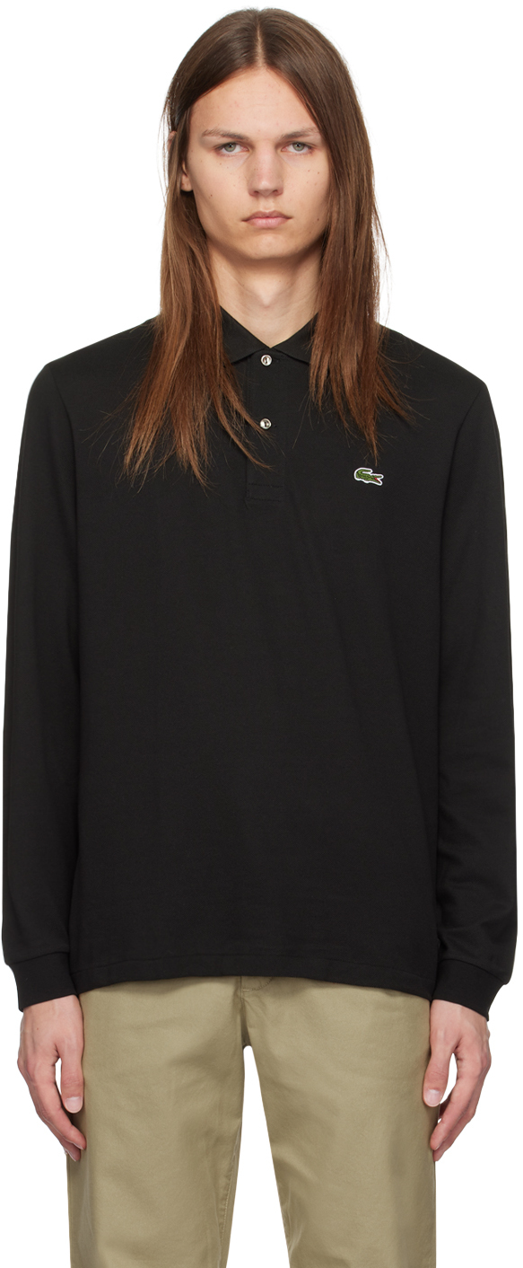 Black L.12.12 Long Sleeve Polo