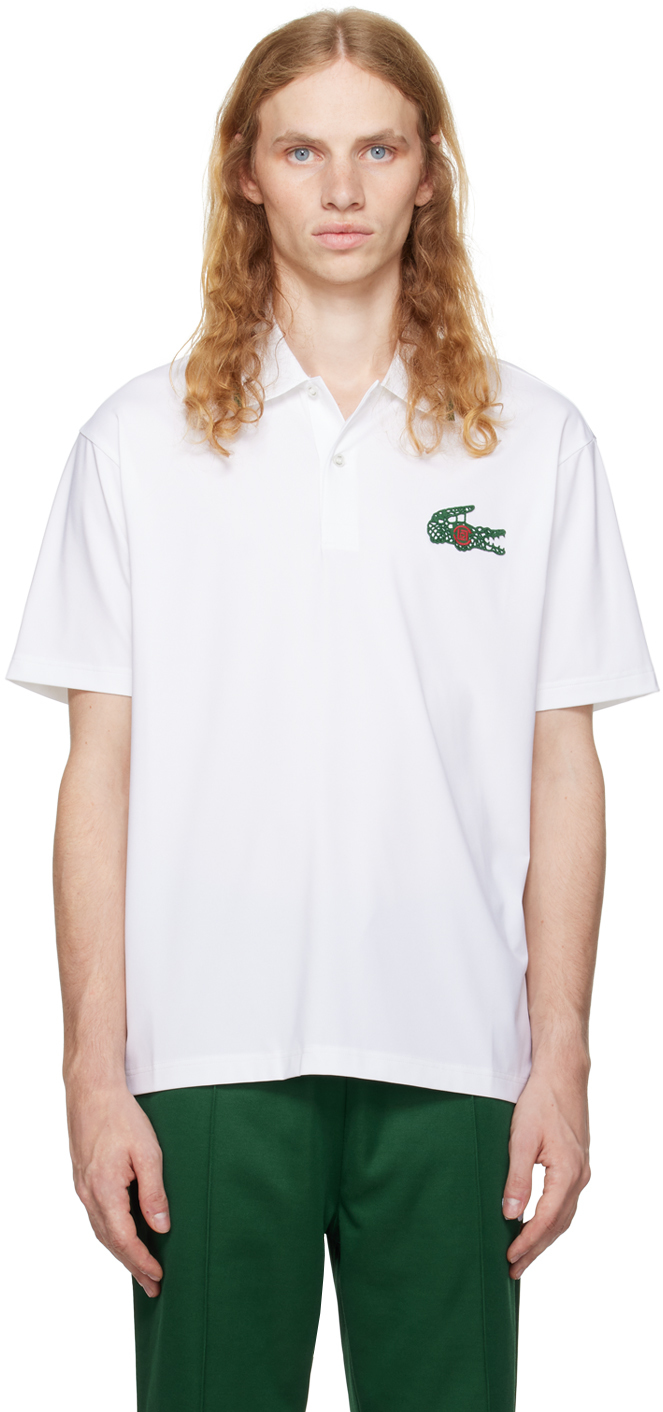 Shop Lacoste White Clot Edition Polo In 001