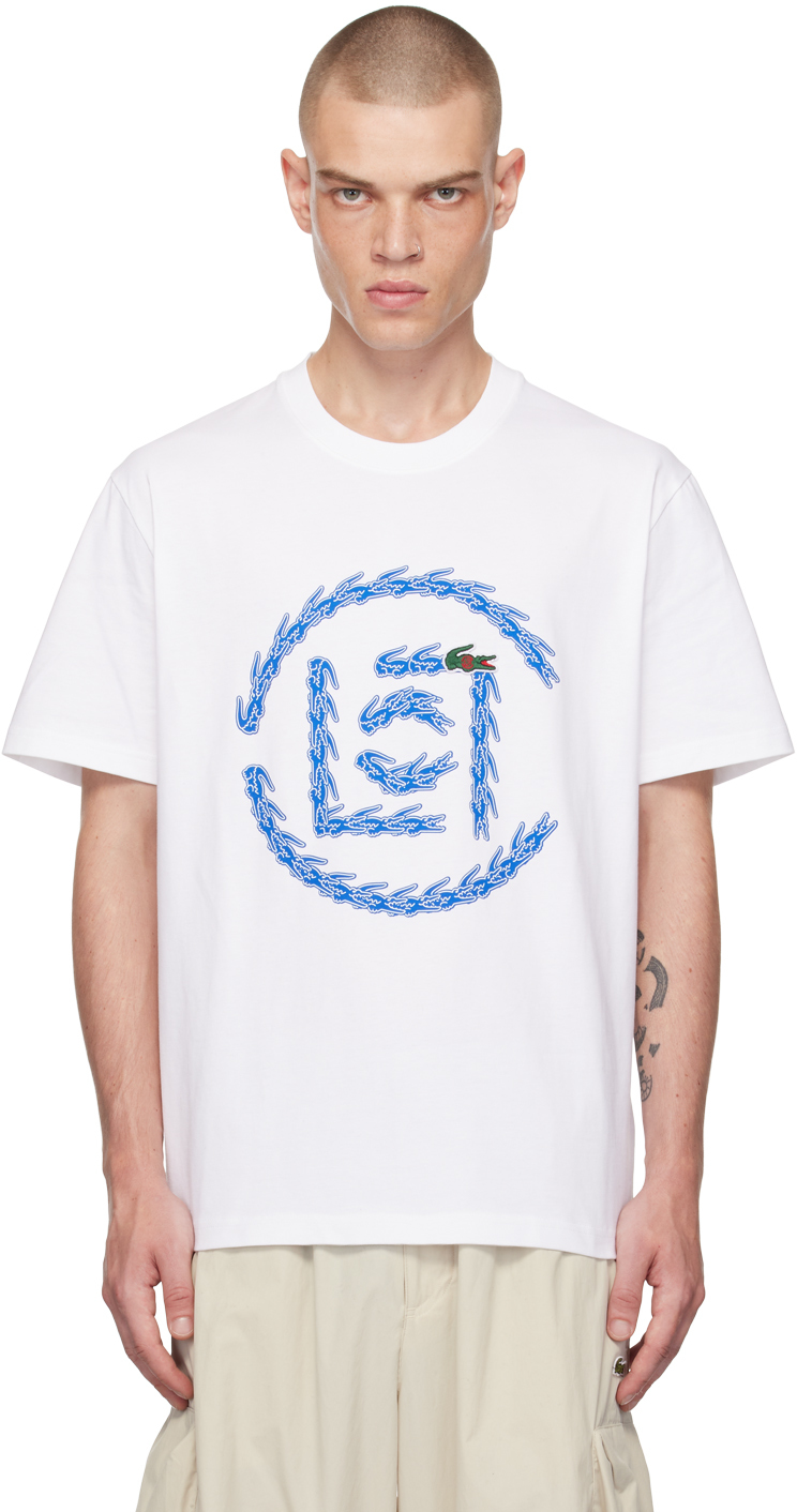 Lacoste: White CLOT Edition Logo T-shirt | SSENSE 