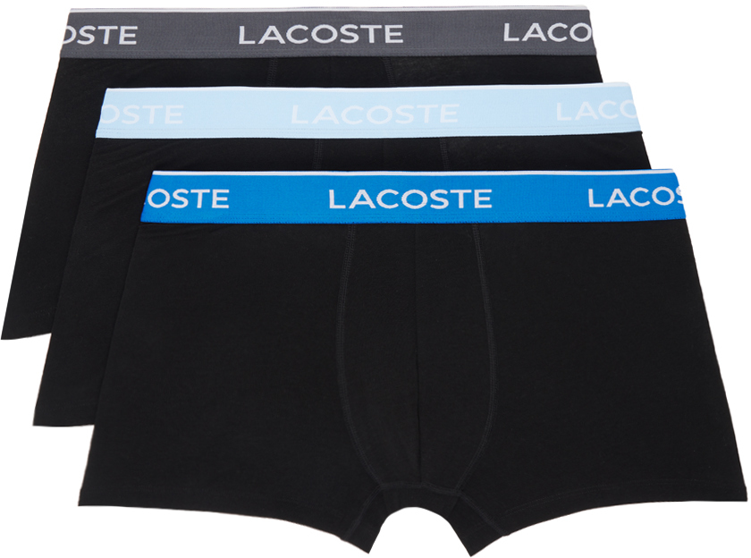 Three-Pack Black Contrast Waist Boxer Briefs