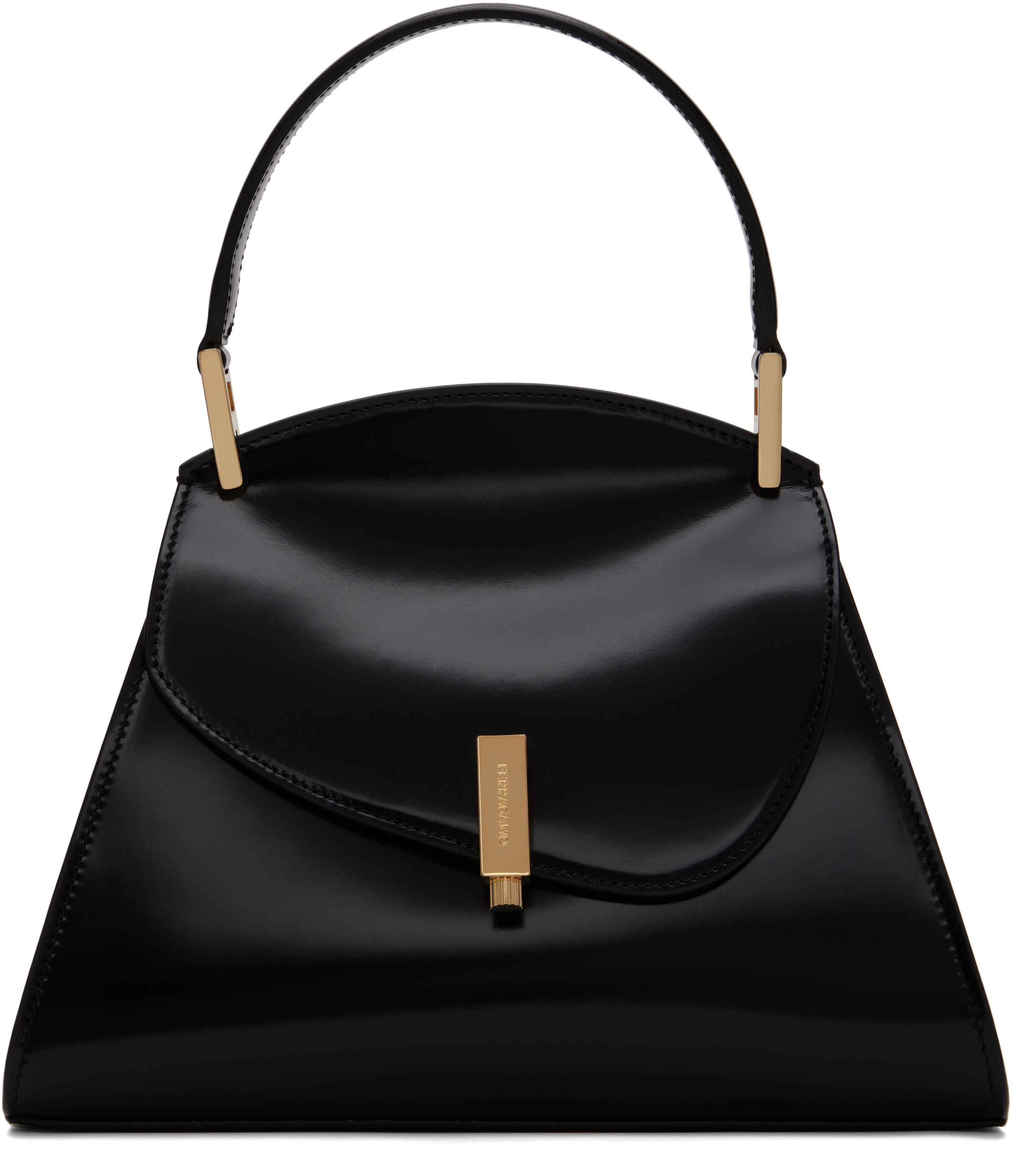 FERRAGAMO BLACK PRISMA SMALL BAG 