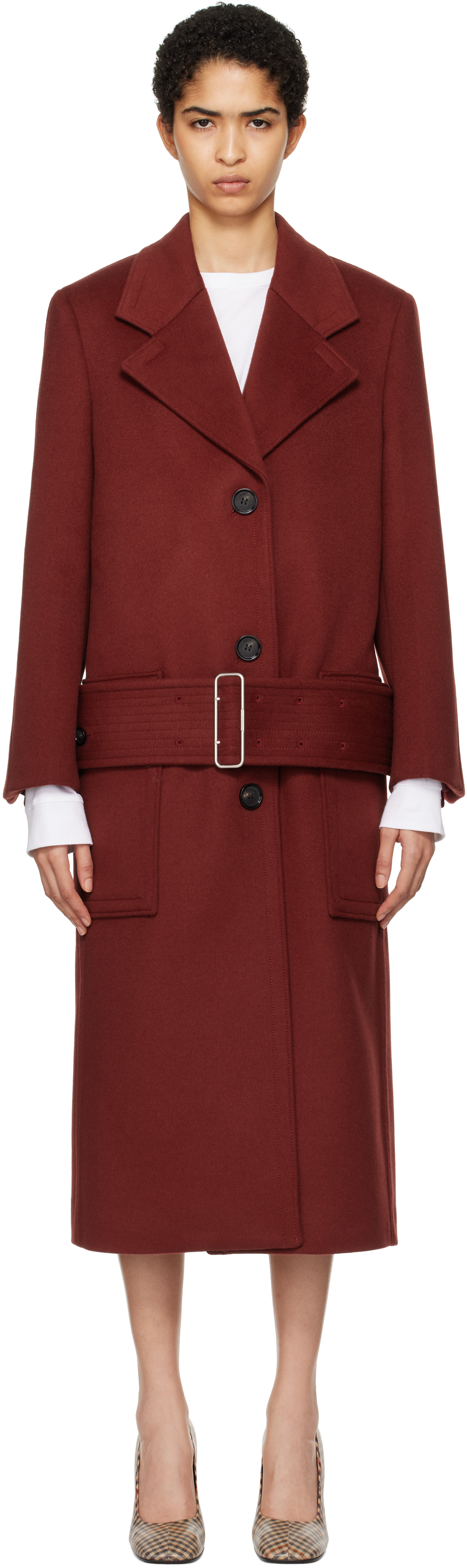 Red Long Wool Coat