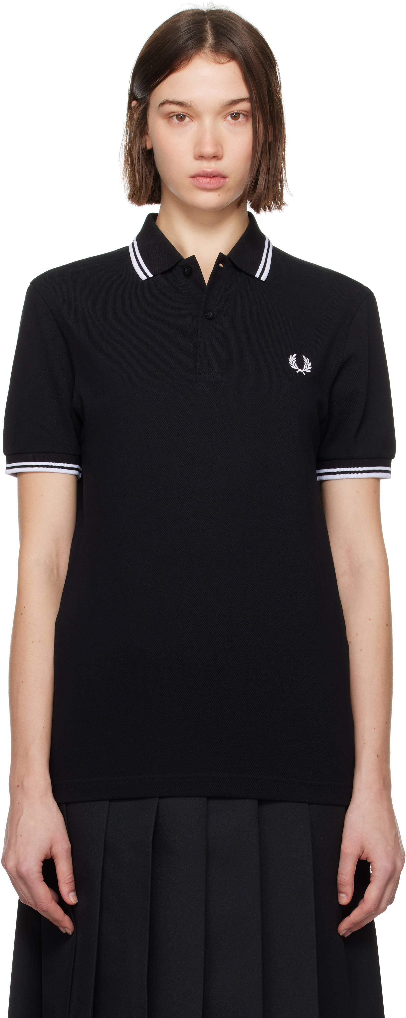 Comme Des Garçons Shirt Black Fred Perry Edition 'strong Will' Polo