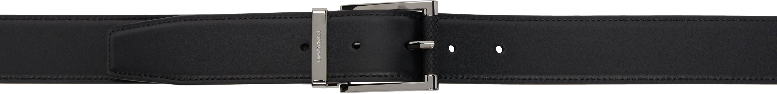 Ferragamo Black & Brown Double Reversible Belt In Nero Hickory